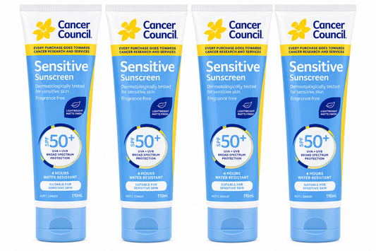 Cancer Council Sensitive Sunscreen SPF50+ 110mL x 4