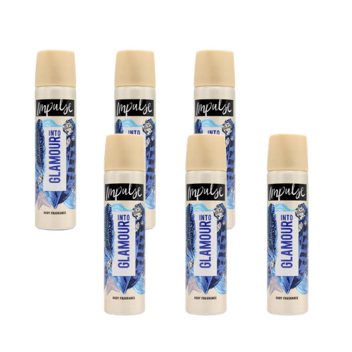 Impulse Body Spray Into Glamour 75mL (6 Pack)