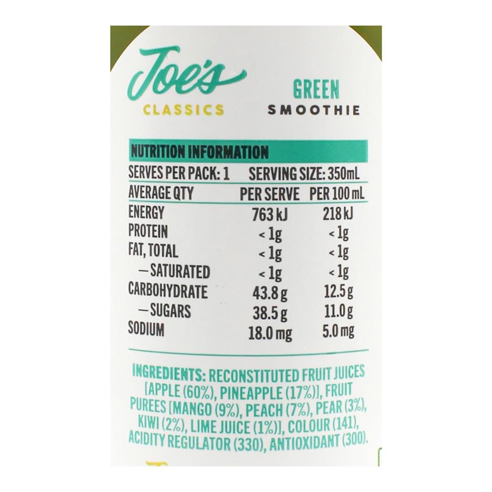 Joe's Classic 350mL Green Smoothie (12 Pack)