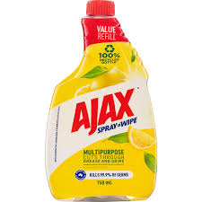 AJAX 750mL Spray N Wipe Multi-Purpose Refill Spray Lemon Citrus (8 Pack)