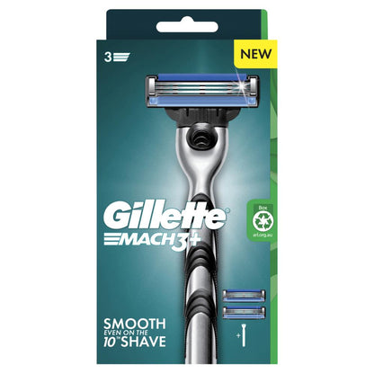 Gillette Mach3+ Razor 1 Handle + 2 Cartridges (4 Pack)