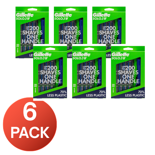 Gillette Solo 3 Razors (6 Pack, 18 Razors)