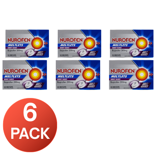 Nurofen Meltlets Berry Burst 200mg 24 Pack (6 Pack, 144 Tablets)