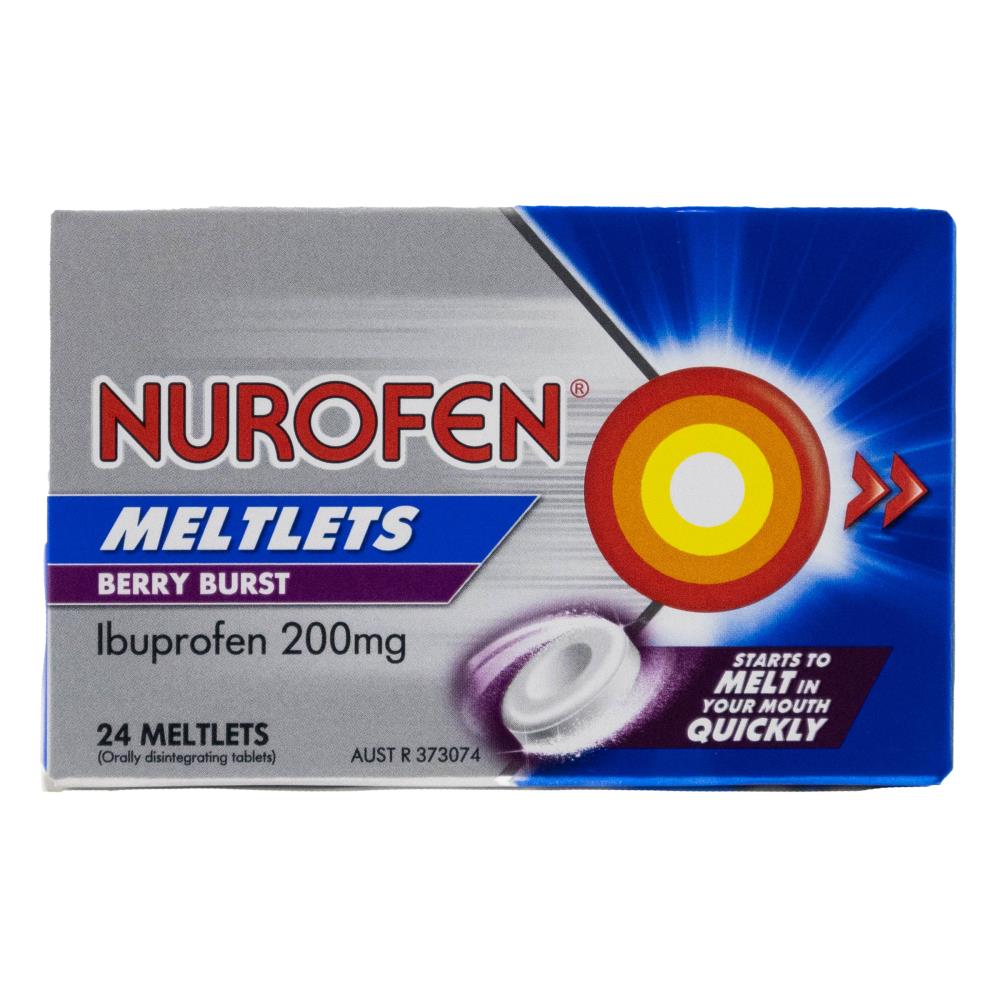 Nurofen Meltlets Berry Burst 200mg 24 Pack (6 Pack, 144 Tablets)