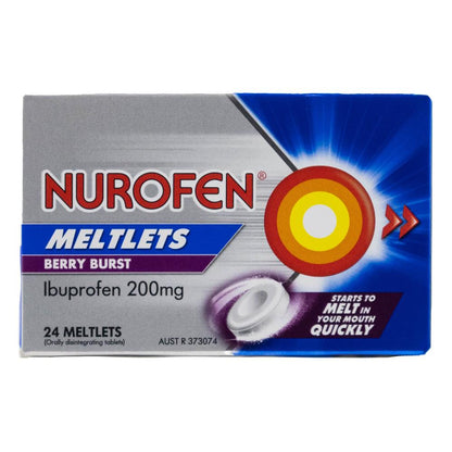 Nurofen Meltlets Berry Burst 200mg 24 Pack (6 Pack, 144 Tablets)