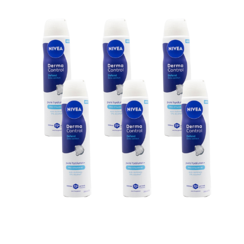 Nivea 250ml / 151g antiperspirant derma control 72h pro vitamin b5 (6 pack)