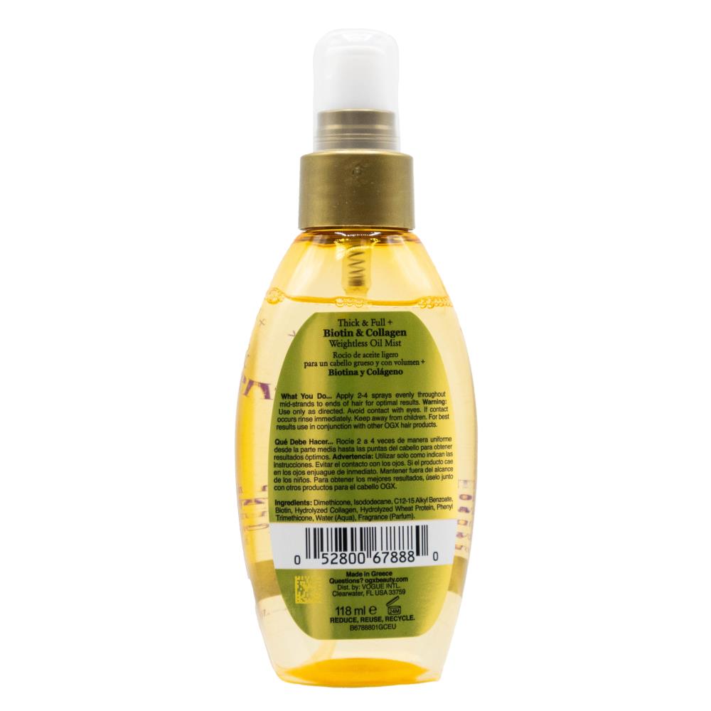 OGX Oil Mist Weightless 118mL – Thick & Full Biotin & Collagen (6 Pack)