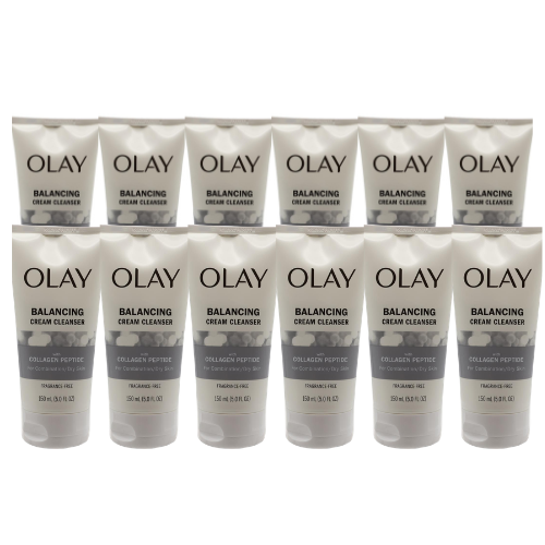 Olay 150ml cream cleanser balancing with collagen peptide for combination dry skin fragrance free (12 pack)