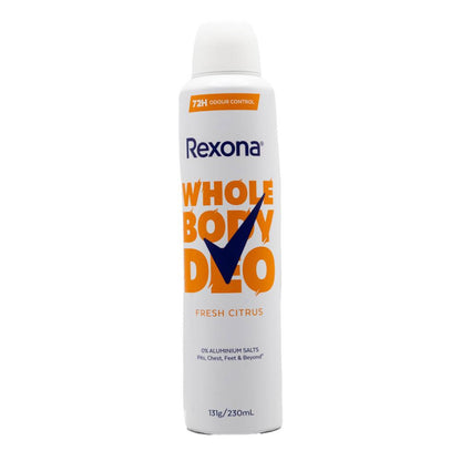 Rexona fresh citrus deodorant 131g / 230ml odour protection spray (6 pack)
