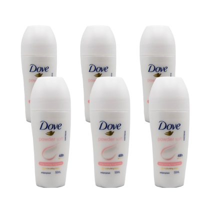 Dove Antiperspirant Roll On Powder Soft (6 pack)
