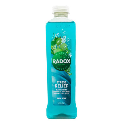 Radox 500ml bath gel stress relief blended with minerals rosemary & eucalyptus scent (6 pack)