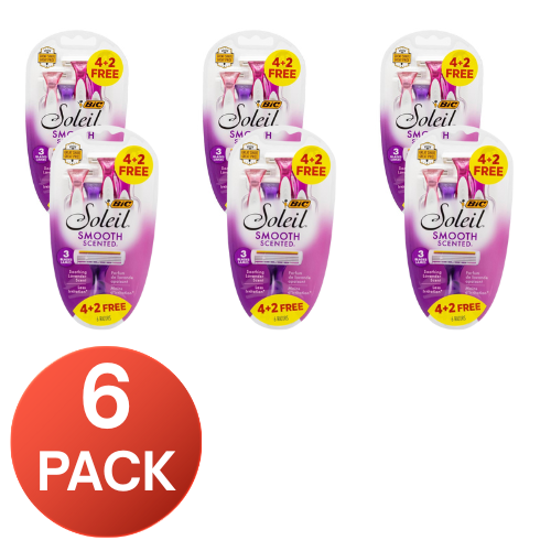 Bic Soleils Smooth Razors 3 Blade Lavender Scent (6 Pack)