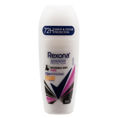 Rexona Advanced Protection Antiperspirant Roll On Invisible Dry 72h Pure (6 pack)