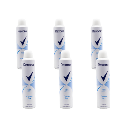 Rexona women cotton dry deodorant 145g / 250ml body spray (6xPack)