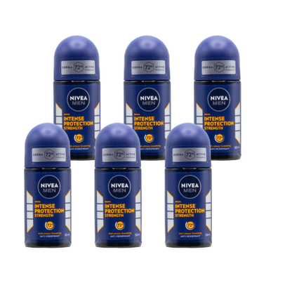 Nivea Men Intense Protection Strength Antiperspirant Roll On 50ml (6 Pack)
