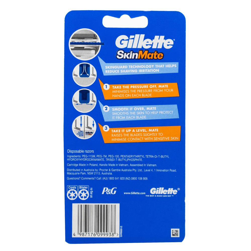 Gillette Razors Skinmate For Sensitive Skin (4 Pack)