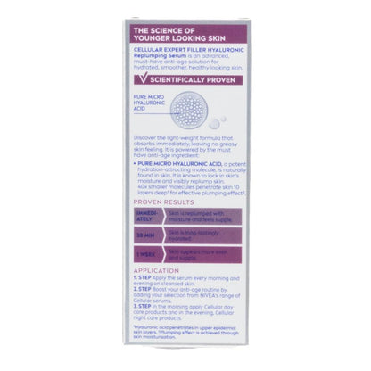 Nivea Cellular Expert Filler Hyaluronic Replumping Serum 30mL (6 Pack)