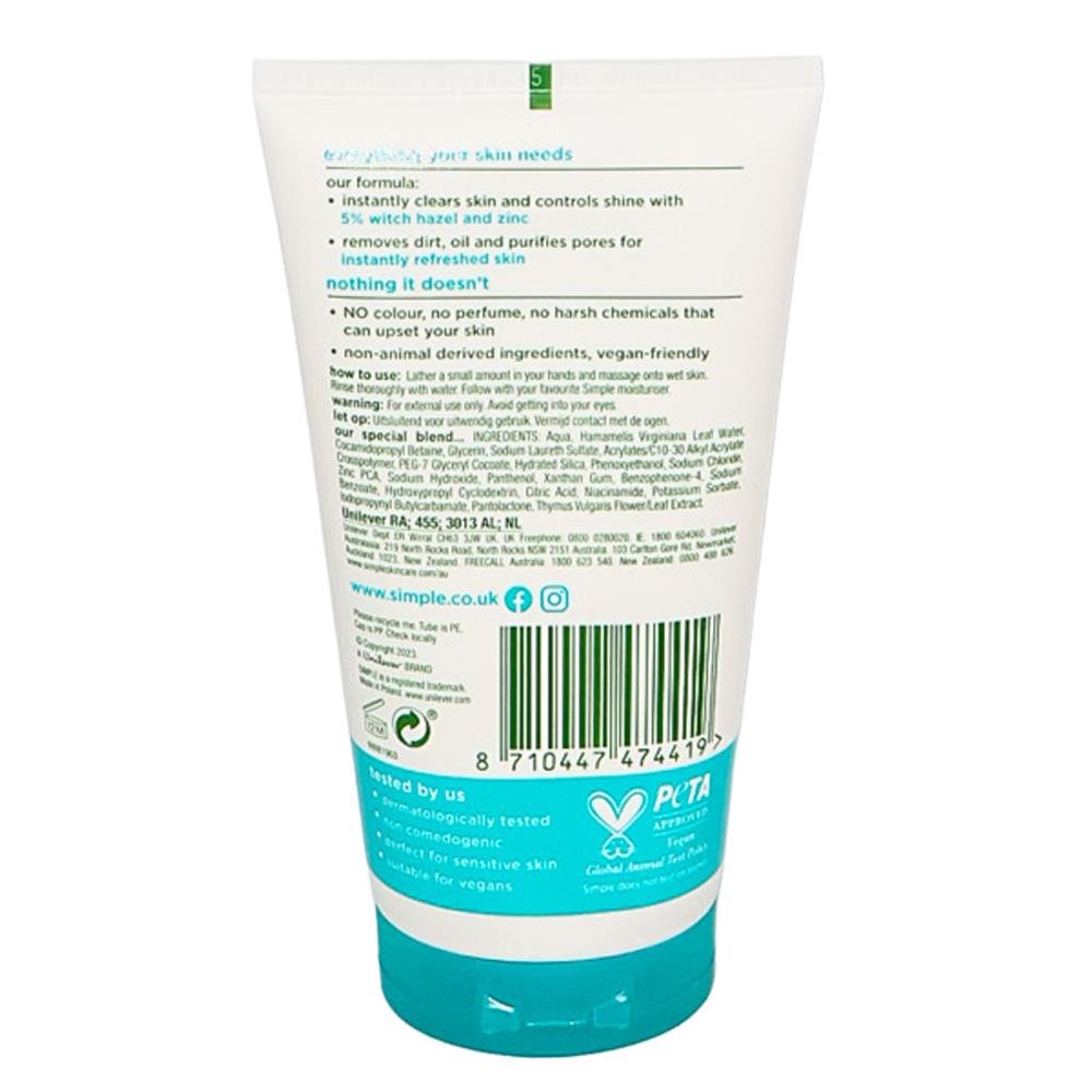 Simple Purifying Face Gel Wash 150mL (6 Pack)