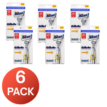 Gillette Skinguard Razor 1 Handle + 1 Cartridge (6 Pack)