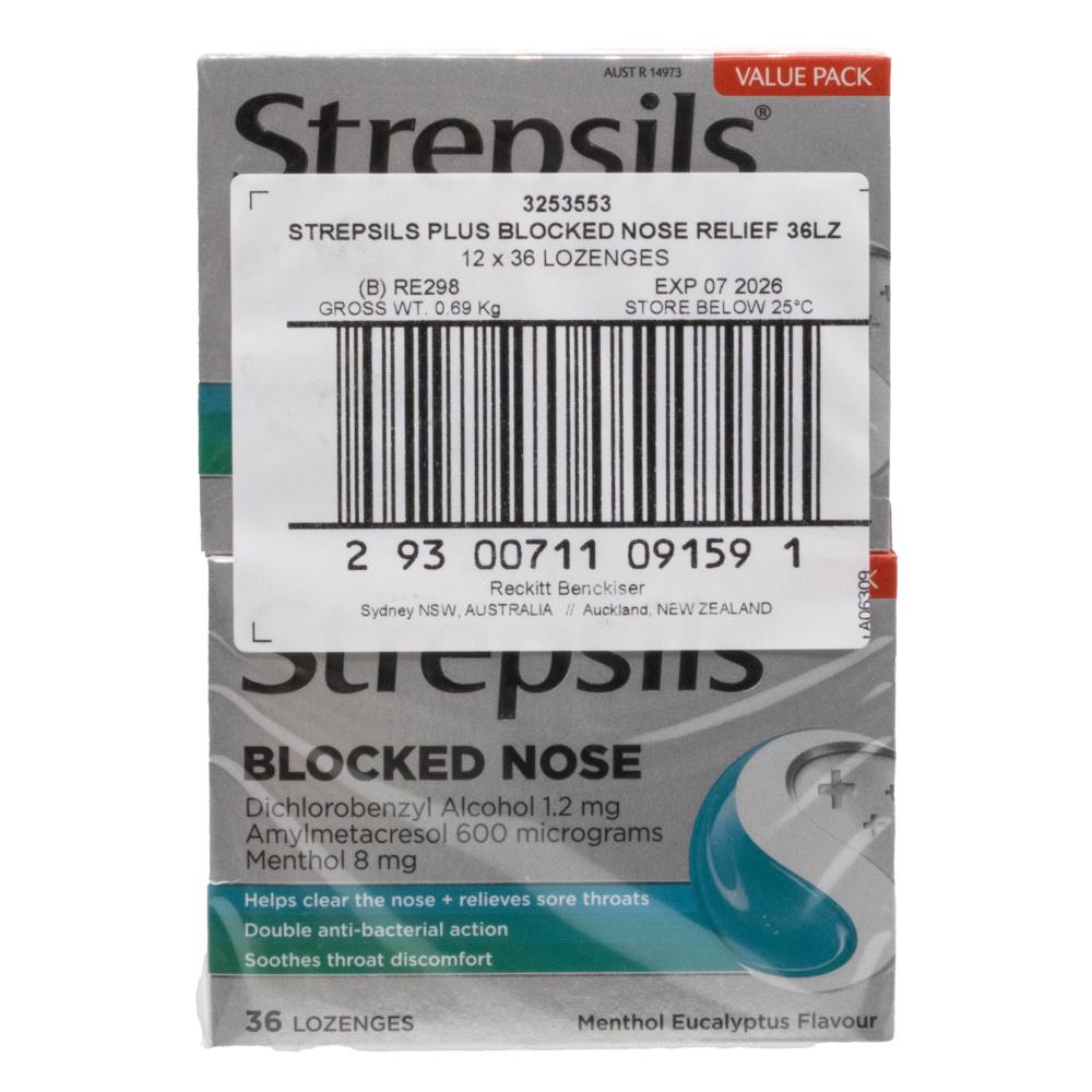 Strepsils Menthol Eucalyptus Lozenges 36 per pack (6 Pack)