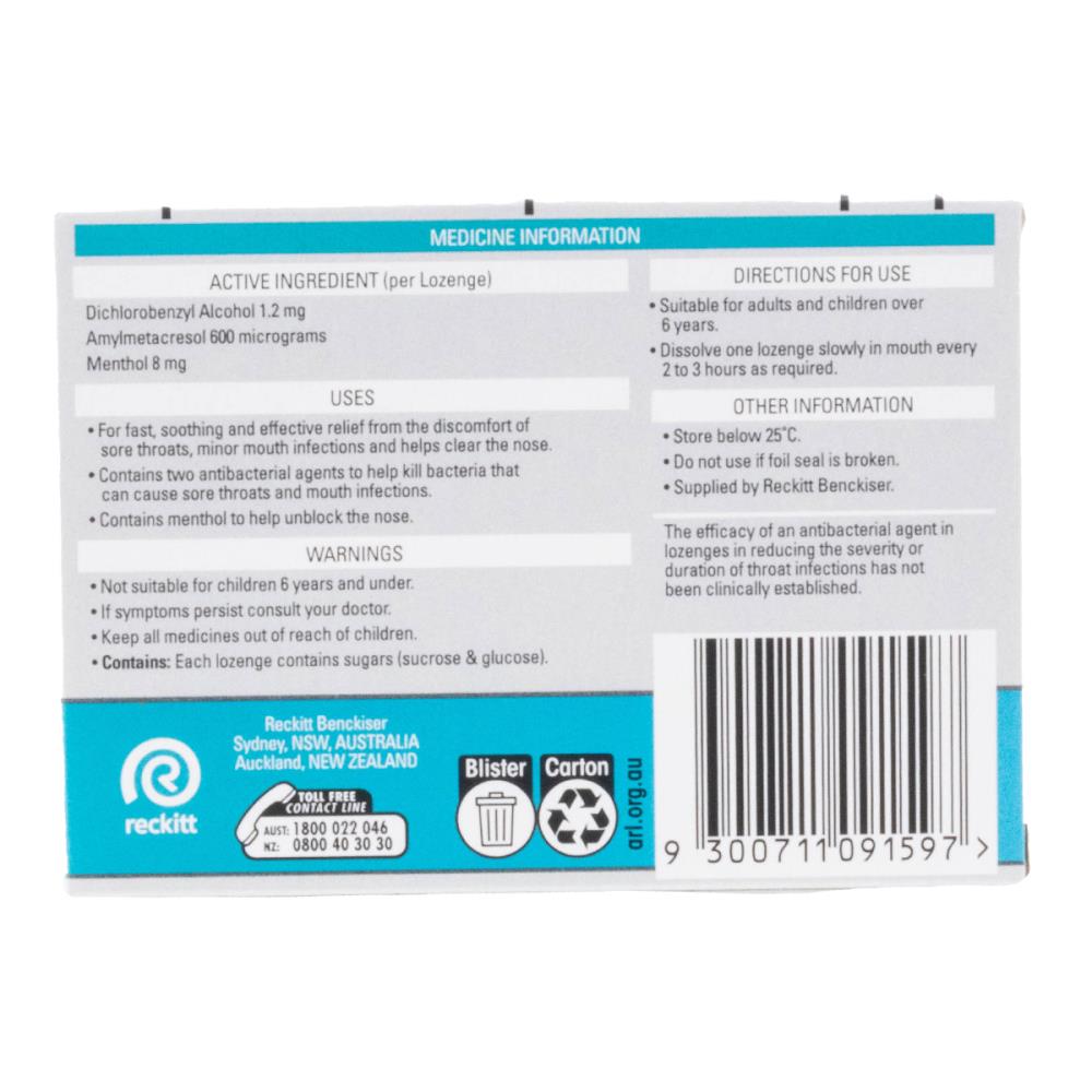 Strepsils Menthol Eucalyptus Lozenges 36 per pack (6 Pack)