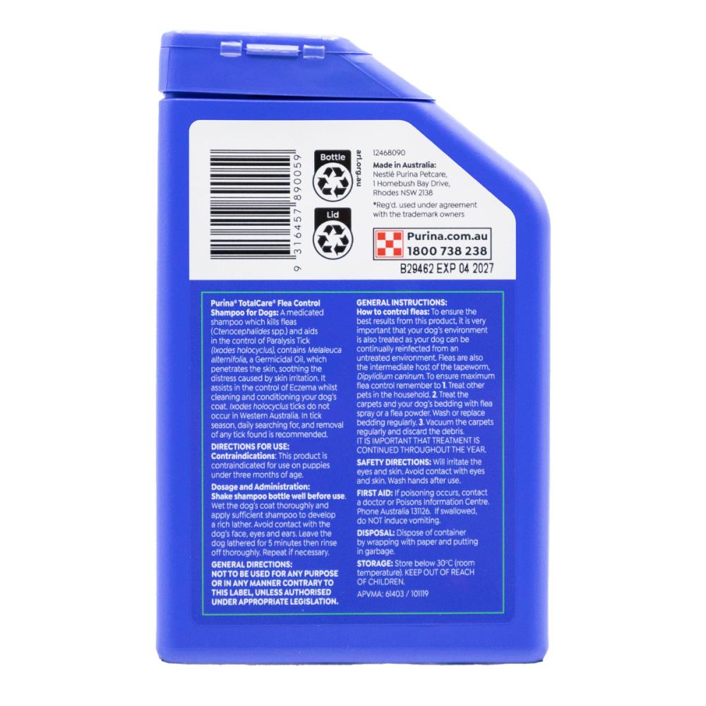 Purina 350mL Shampoo Total Care Flea Control for Dogs (6 Pack)