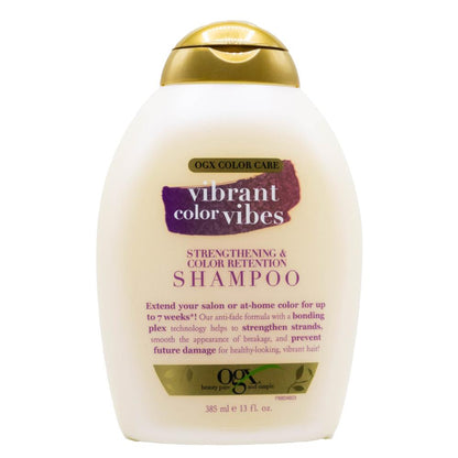OGX Vibrant Color Vibes Shampoo 385mL Strengthening & Color Retention (4 Pack)