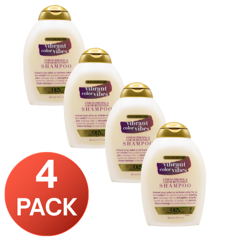 OGX Vibrant Color Vibes Shampoo 385mL Strengthening & Color Retention (4 Pack)