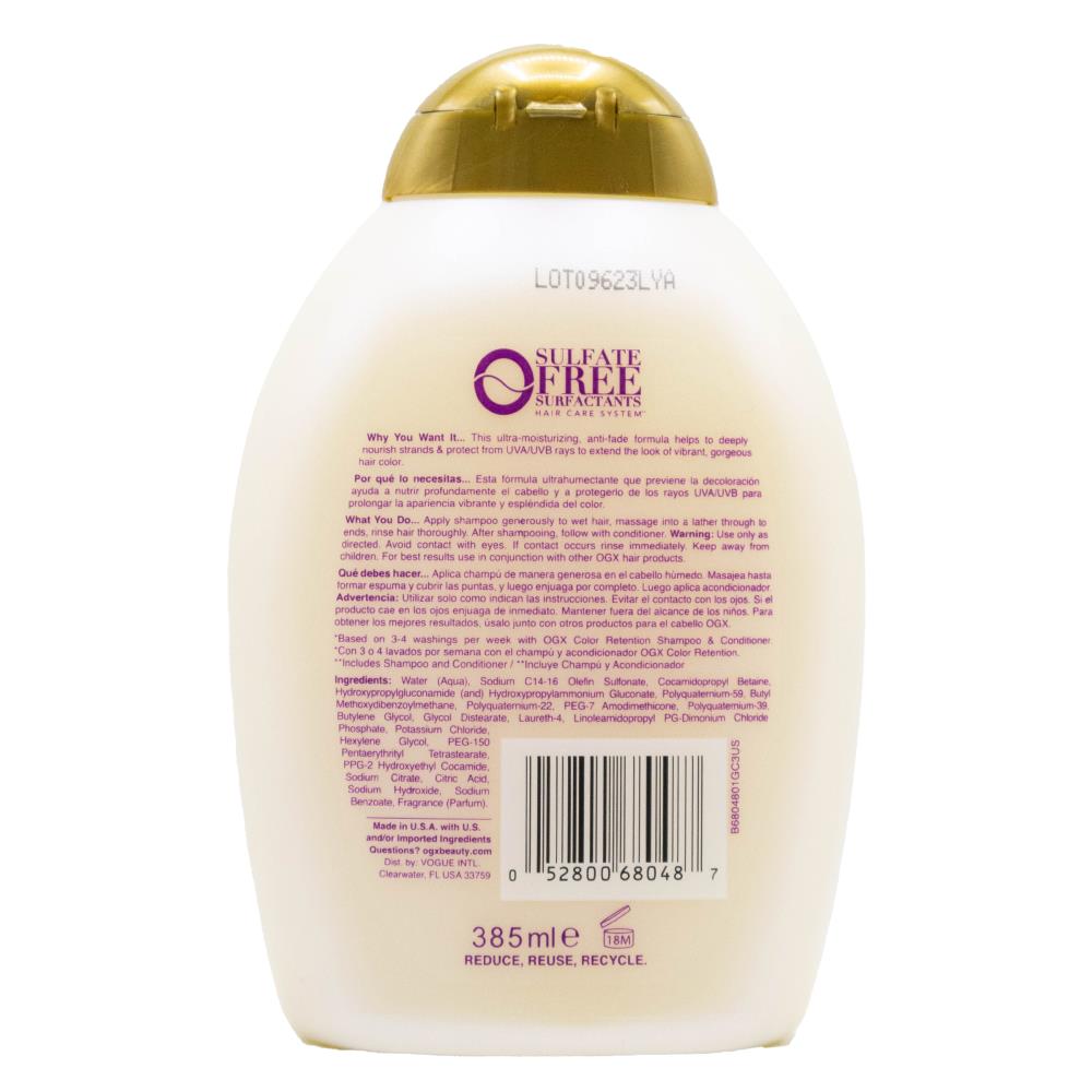 OGX Vibrant Color Vibes Shampoo 385mL Strengthening & Color Retention (4 Pack)