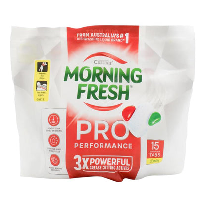 MORNING FRESH PK15 DISHWASHER TABLETS PRO PERFORMANCE LEMON (3x Pack)
