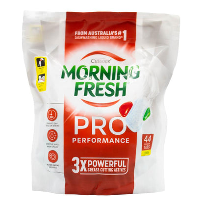 Morning Fresh Dishwasher Tablets Pro Performance 3x Powerful Grease Cutting Actives Lemon 3x 44Pk (132 Tablets)