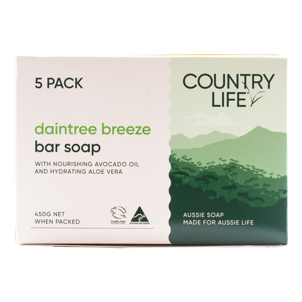 Country Life Soap Bar Daintree Breeze 450g 8 x 5Pk (40 Pack)