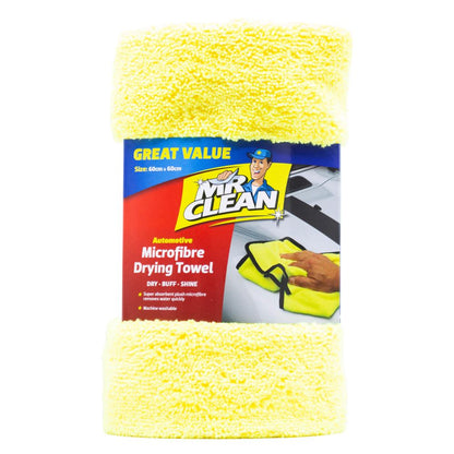 MR CLEAN MICROFIBRE DRYING TOWEL DRY BUFF SHINE 60cm x 60cm (24x Pack)