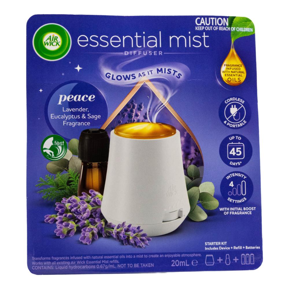 Air Wick Essential Mist Diffuser Peace Lavender Eucalyptus & Sage 20mL (3 Pack)