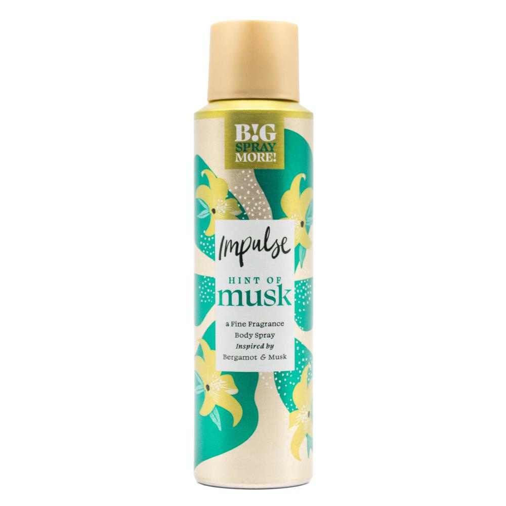 Impulse Body Spray Hint Of Musk Inspired By Bergamot And Musk 150ml (6 Pack)