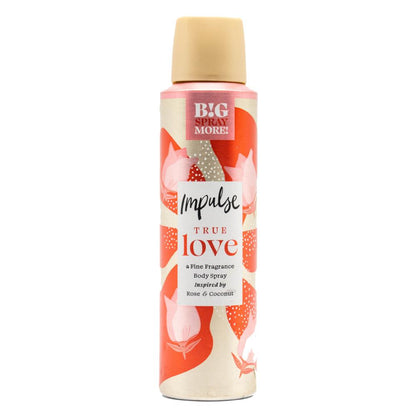 Impulse Body Spray True Love Inspired By Rose And Coconut 150ml (6 Pack)