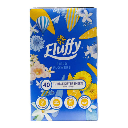 Fluffy Tumble Dryer Sheets Field Flowers 10 x 40Pk (400 Pack)
