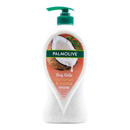 PALMOLIVE BODY WASH EXFOLIATING BODY BUTTER COCONUT & JOJOBA 750ml (4x Pack)