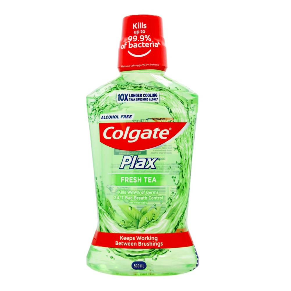 Colgate 500ml Plax Mouthwash Fresh Tea Alcohol Free (4x Pack)