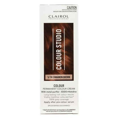 Clairol Professional Permanent Hair Cream Colour Studio 5/74 Cinnamon Brown (3x Pack)