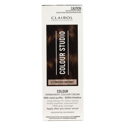 Clairol Professional Permanent Hair Cream Colour Studio 5/1 Frosted Chestnut (3x Pack)