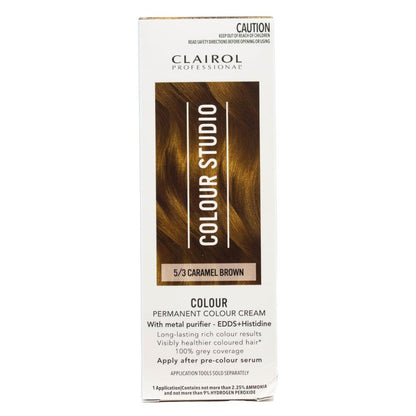 Clairol Professional Permanent Hair Cream Colour Studio 5/3 Caramel Brown (3x Pack)