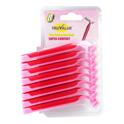 Truvalue Disposable Razors Triple Blade For Women 12 x 8Pk (96 Pack)