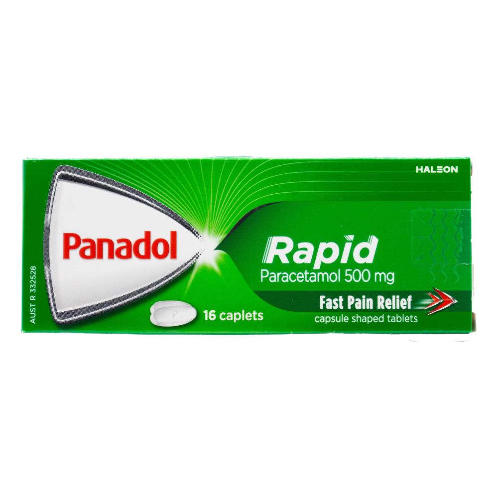 Panadol Pk16 Caplets Rapid Paracetamol 500mg (24x Pack)