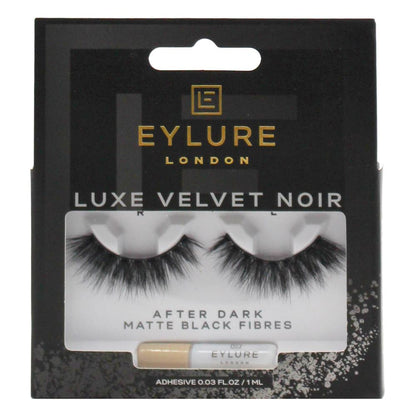 Eylure London Lashes Luxe Velvet Noir After Dark Matte Black Fibres (6x Pack)