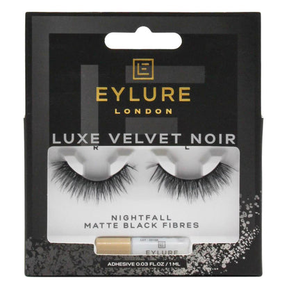 Eylure London Lashes Luxe Velvet Noir Nightfall Matte Black Fibres (6x Pack)