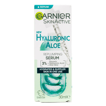 GARNIER 30mL SKIN ACTIVE REPLUMPING SERUM HYALURONIC ALOE (6x Pack)