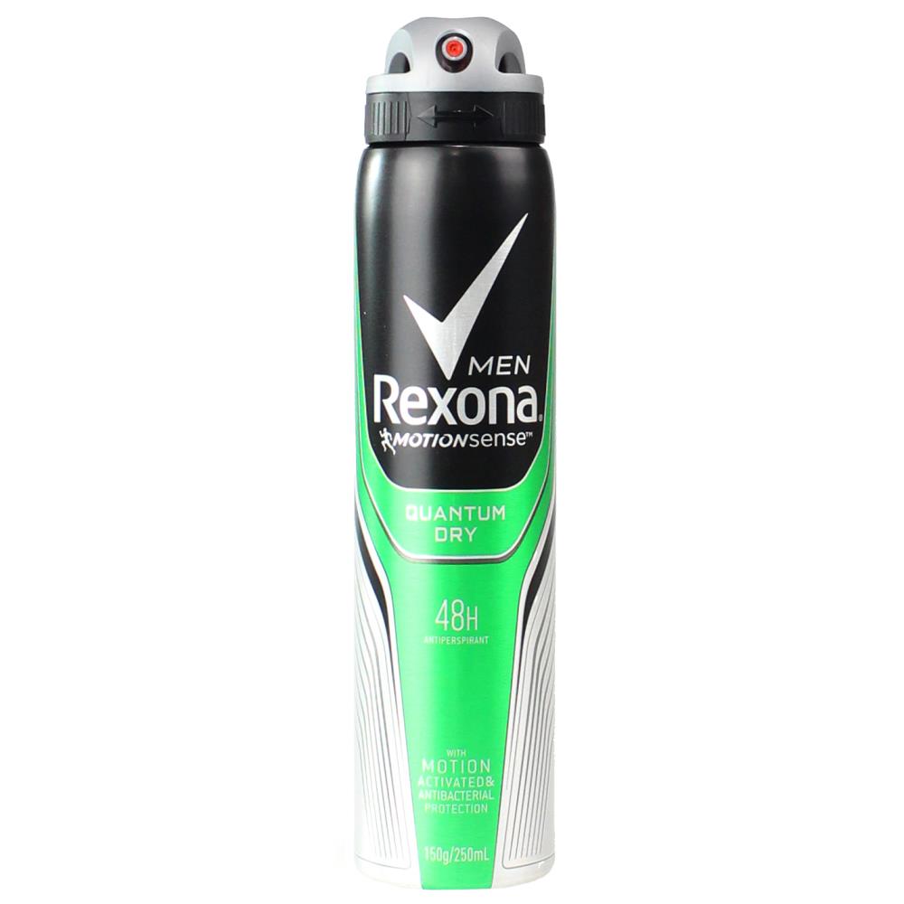 Rexona 150g Deodorant Men Quantum Dry Body Spray (6 Pack)