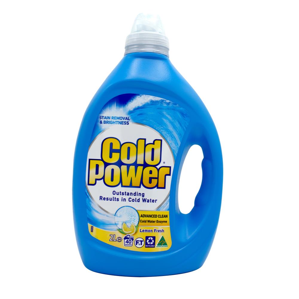 Cold Power Laundry Liquid Front + Top Loader Advanced Clean Lemon Fresh 2L (4 Pack)