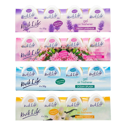 Kwik Life Gel Air Freshener Assorted 36g x 4Pk (Value Pack 144)